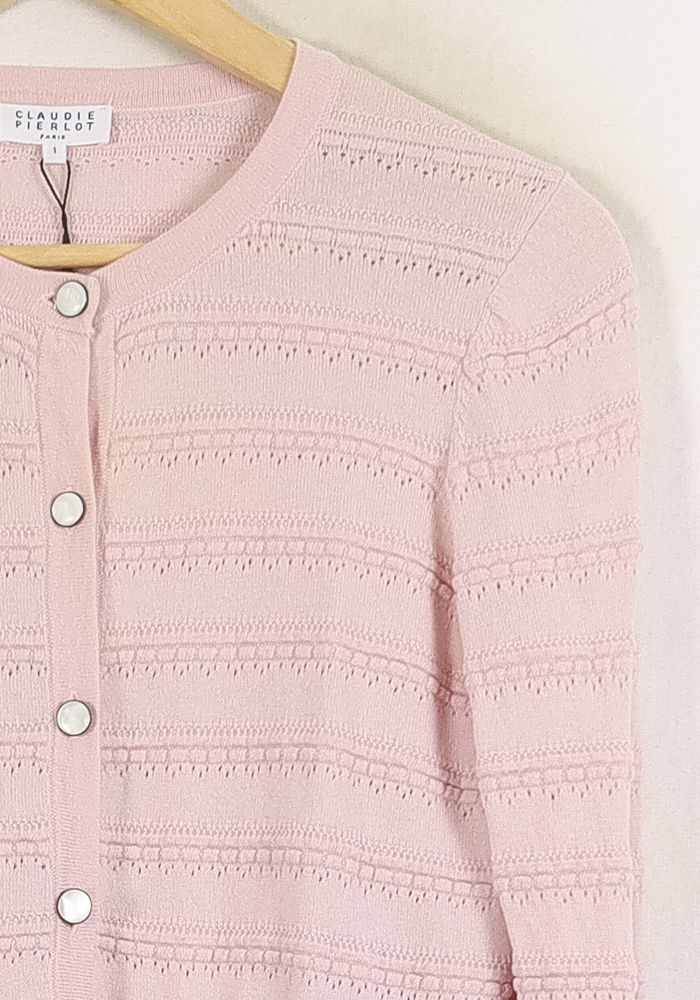 Cardigan Rose - Taille S/36 de la marque Claudie Pierlot | PARAD56897 - Vendu par Paradigme - Image 3