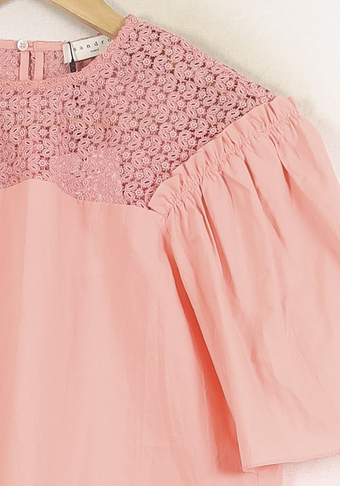 Blouse Rose - Taille S/36 de la marque Sandro | PARAD56898 - Vendu par Paradigme - Image 3