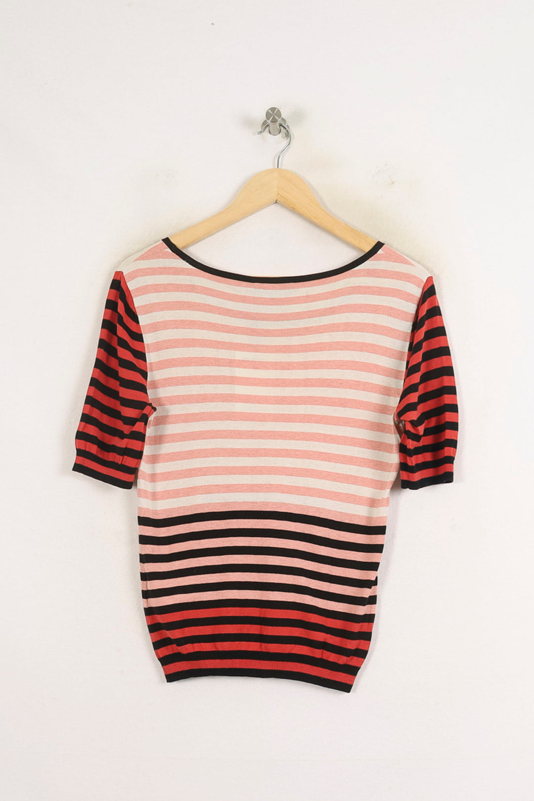 Pull Rayé Rose et Noir - Taille XL/42 de la marque Caroll | PARAD56909 - Vendu par Paradigme - Image 4