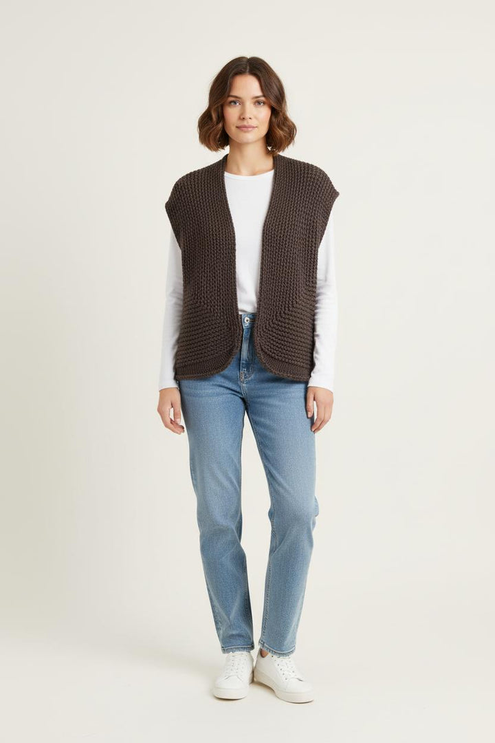 Gilet Marron - Taille S/36 de la marque Caroll | PARAD56911 - Vendu par Paradigme - Image 1