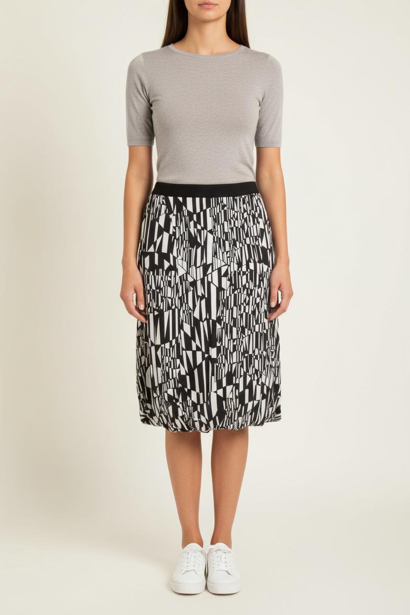 Jupe Midi Noire et Blanche - Taille S/36 de la marque Sandro | PARAD56913 - Vendu par Paradigme - Image 1