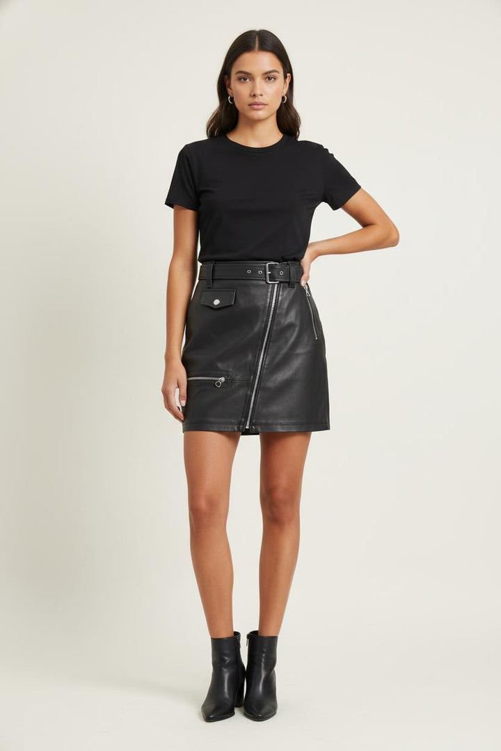 Jupe Cuir Noire - Taille XS/34 de la marque Replay | PARAD56934 - Vendu par Paradigme - Image 1