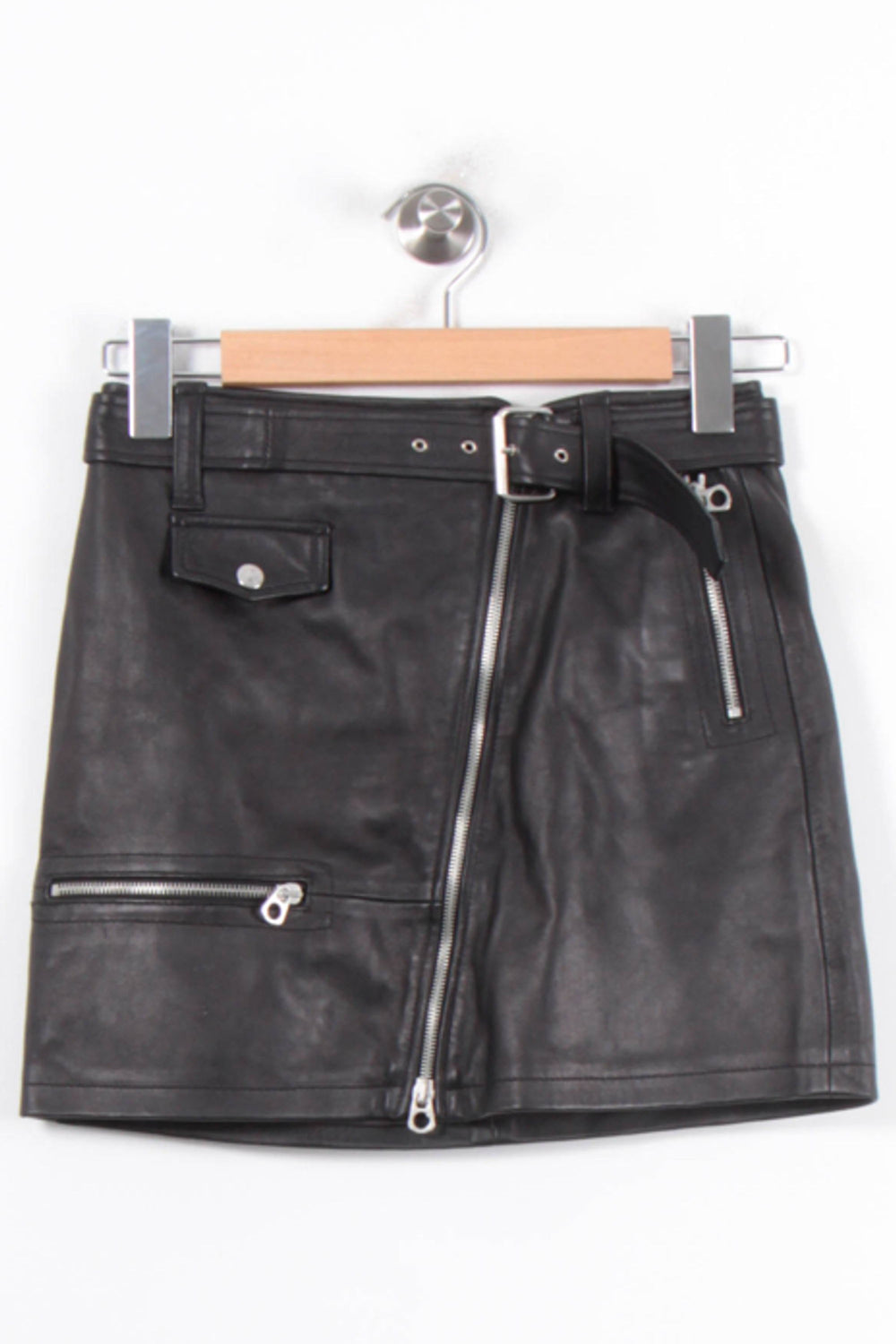 Jupe Cuir Noire - Taille XS/34 de la marque Replay | PARAD56934 - Vendu par Paradigme - Image 2