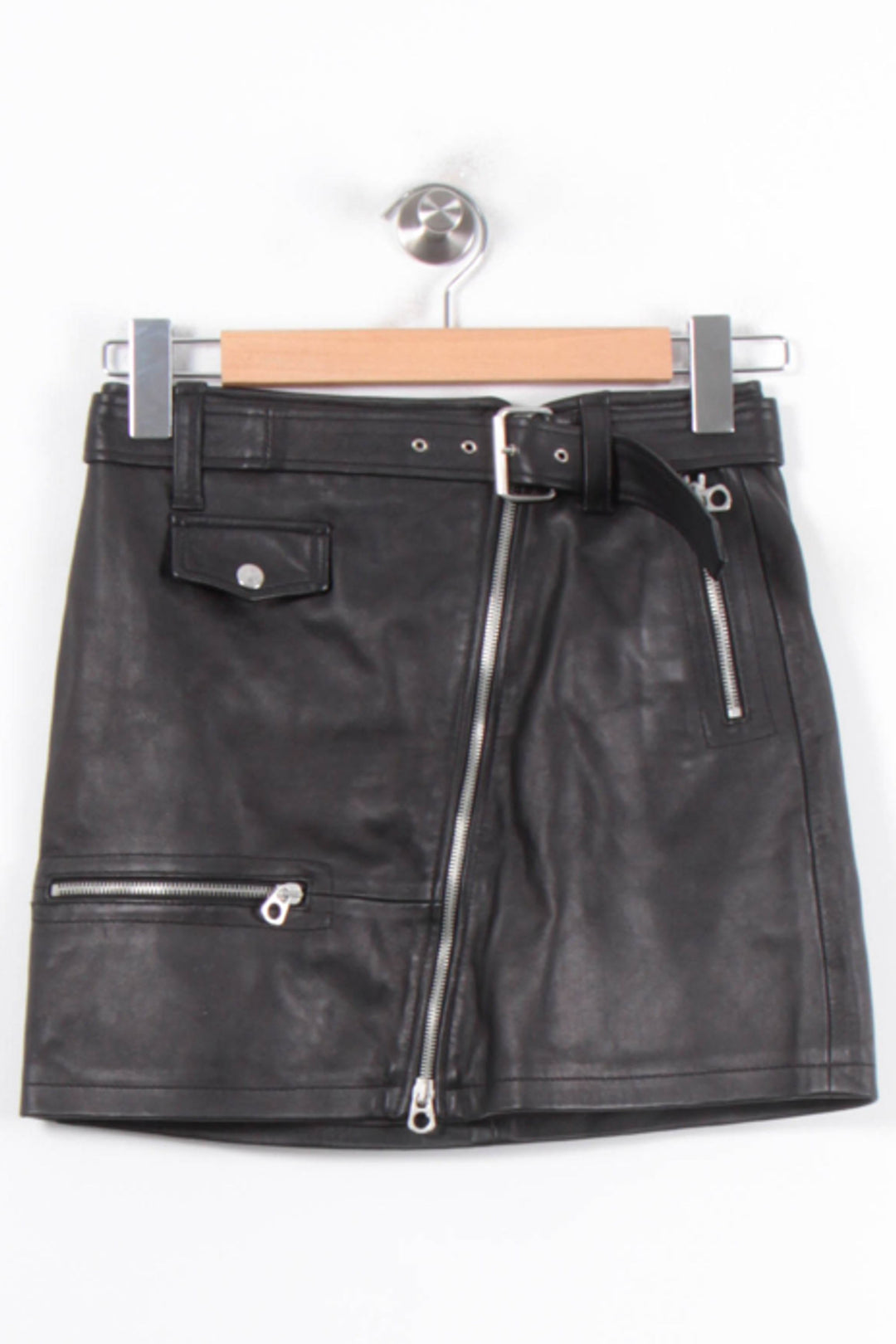 Jupe Cuir Noire - Taille XS/34 de la marque Replay | PARAD56934 - Vendu par Paradigme - Image 2