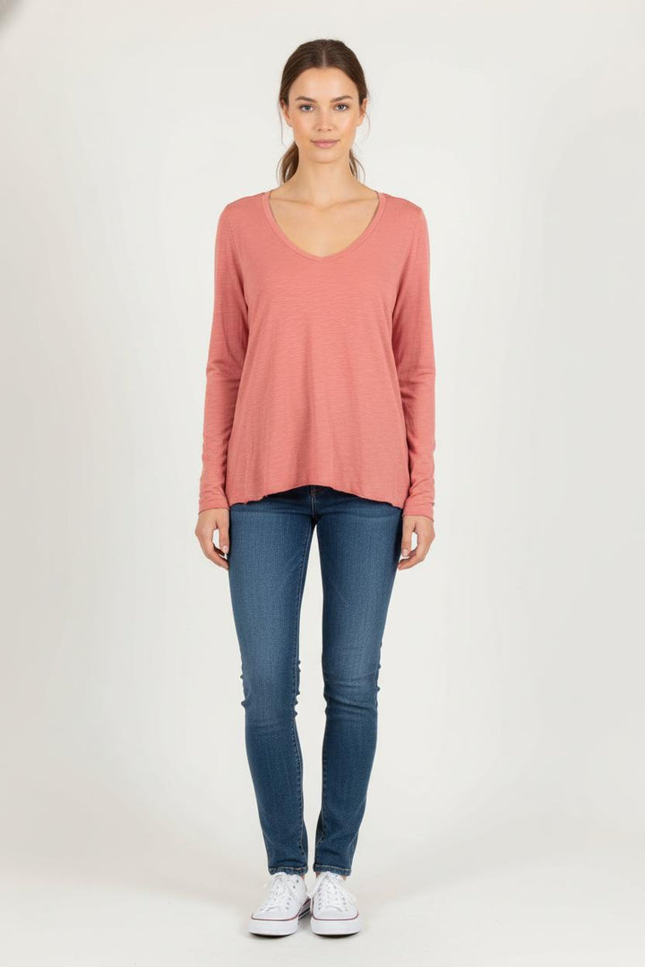 Tee-shirt Manches Longues Rose - Taille S/36 de la marque American Vintage | PARAD56942 - Vendu par Paradigme - Image 1