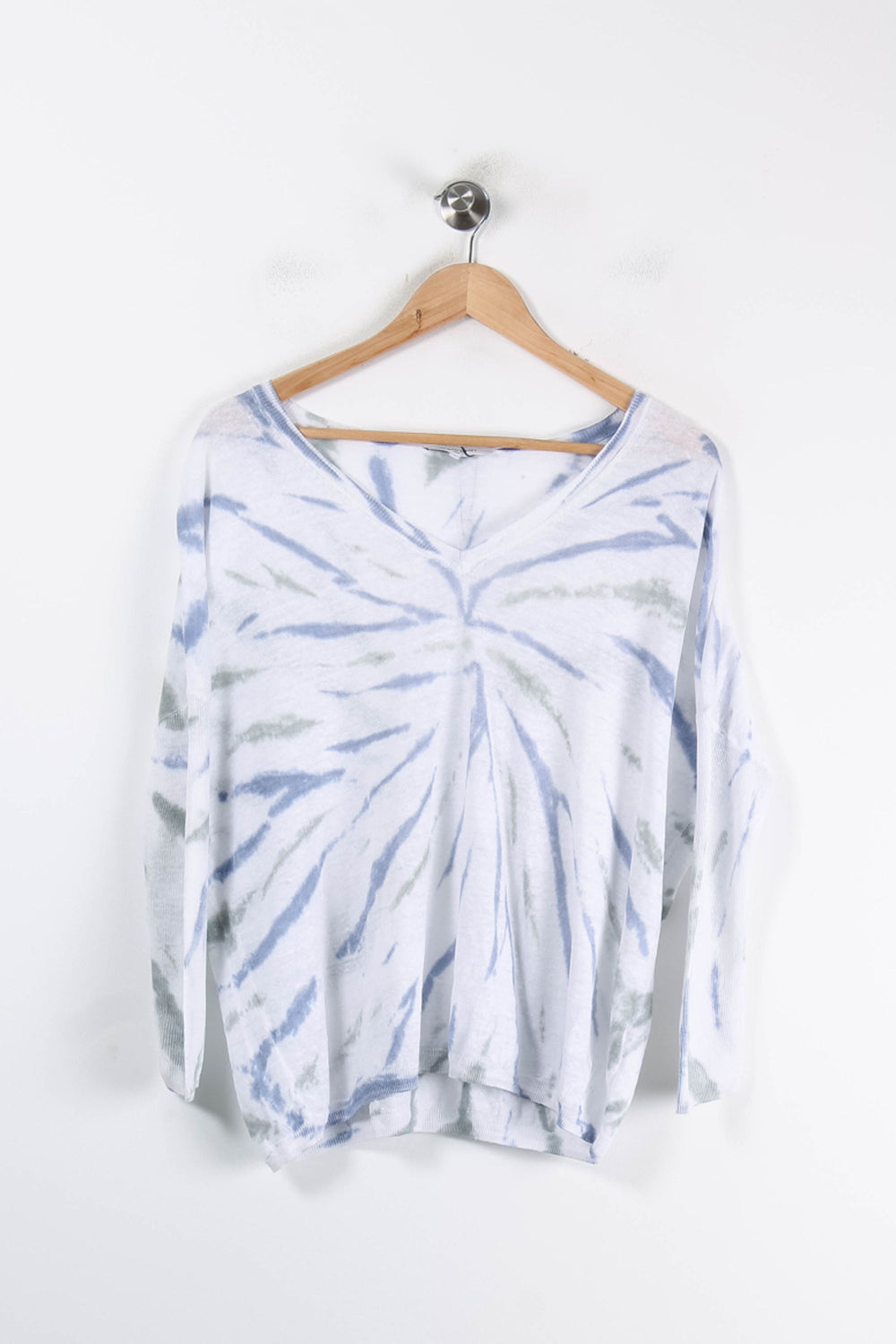 Sweat à Col V Blanc et Bleu - Taille S/36 de la marque Gerard Darel | PARAD56961 - Vendu par Paradigme - Image 2