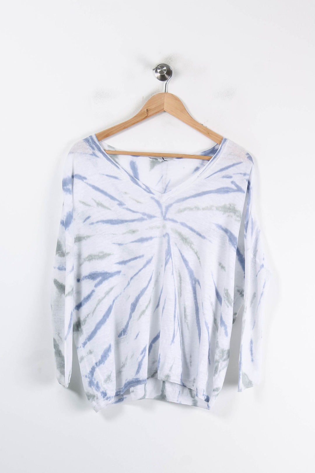 Sweat à Col V Blanc et Bleu - Taille S/36 de la marque Gerard Darel | PARAD56961 - Vendu par Paradigme - Image 2