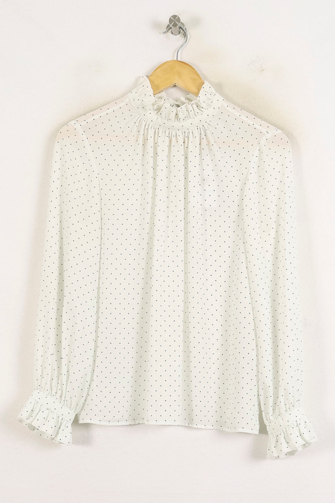 Blouse Blanche à Pois Noirs - Taille S/36 de la marque Claudie Pierlot | PARAD57000 - Vendu par Paradigme - Image 2