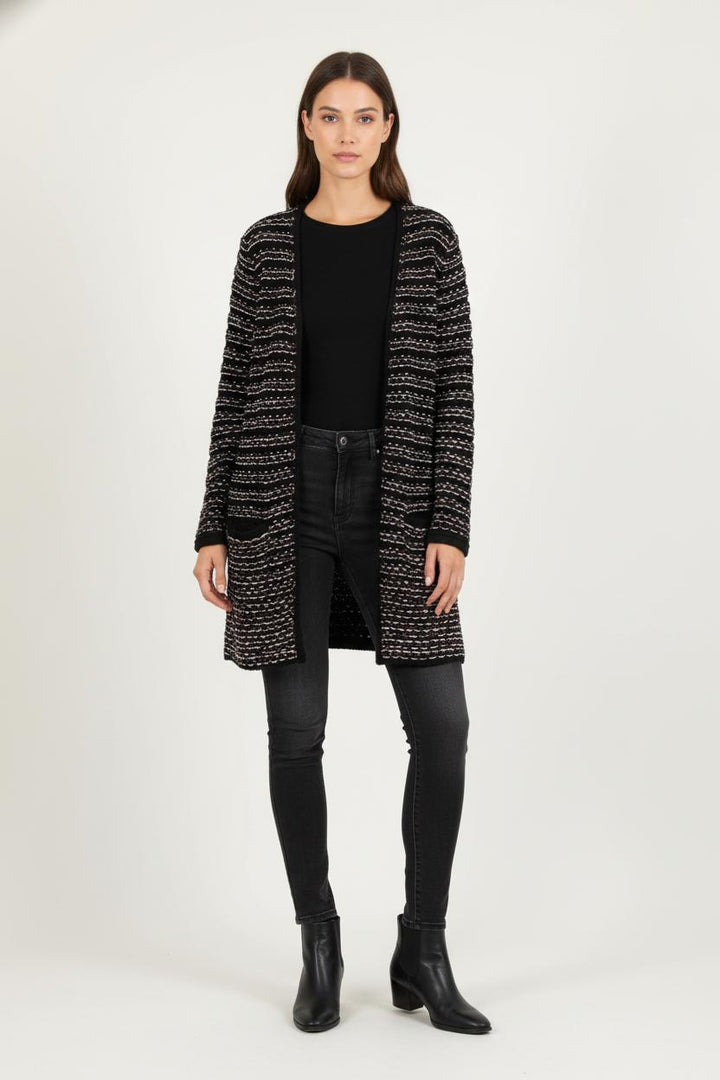 Cardigan Noir et Blanc - Taille L/40 de la marque Maje | PARAD57003 - Vendu par Paradigme - Image 1
