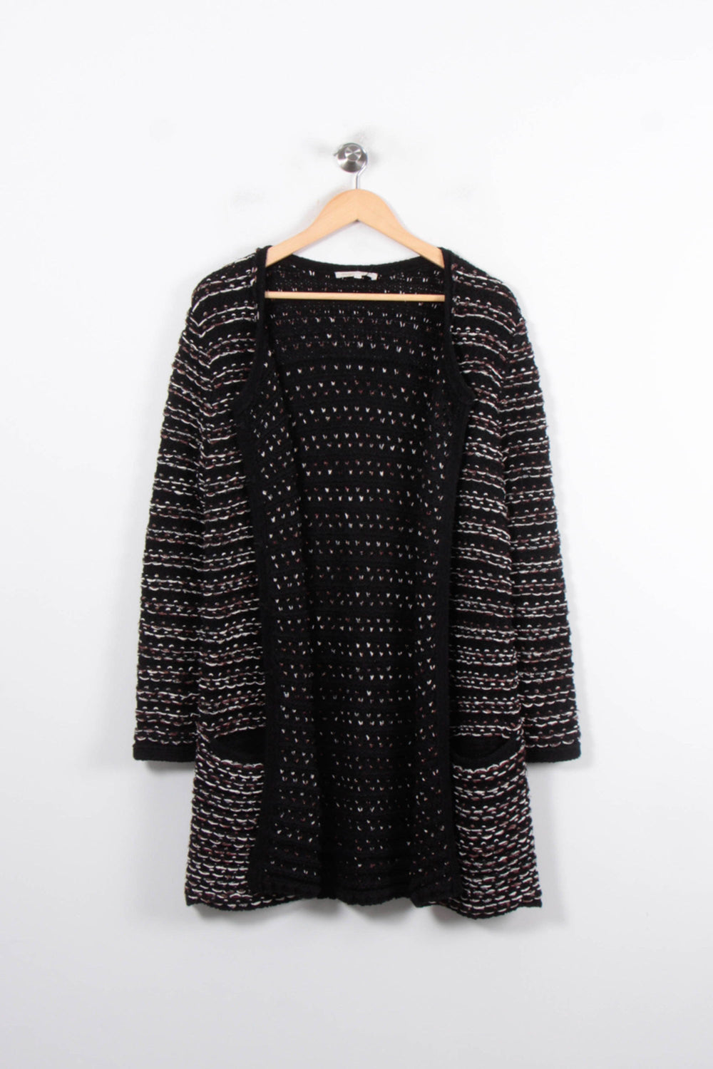 Cardigan Noir et Blanc - Taille L/40 de la marque Maje | PARAD57003 - Vendu par Paradigme - Image 2