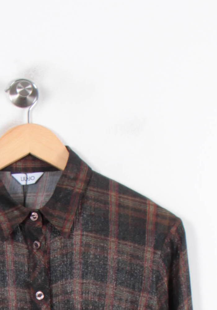 Chemise À Carreaux Grise et Marron - Taille XXXL/46 de la marque Liu Jo | PARAD57004 - Vendu par Paradigme - Image 3