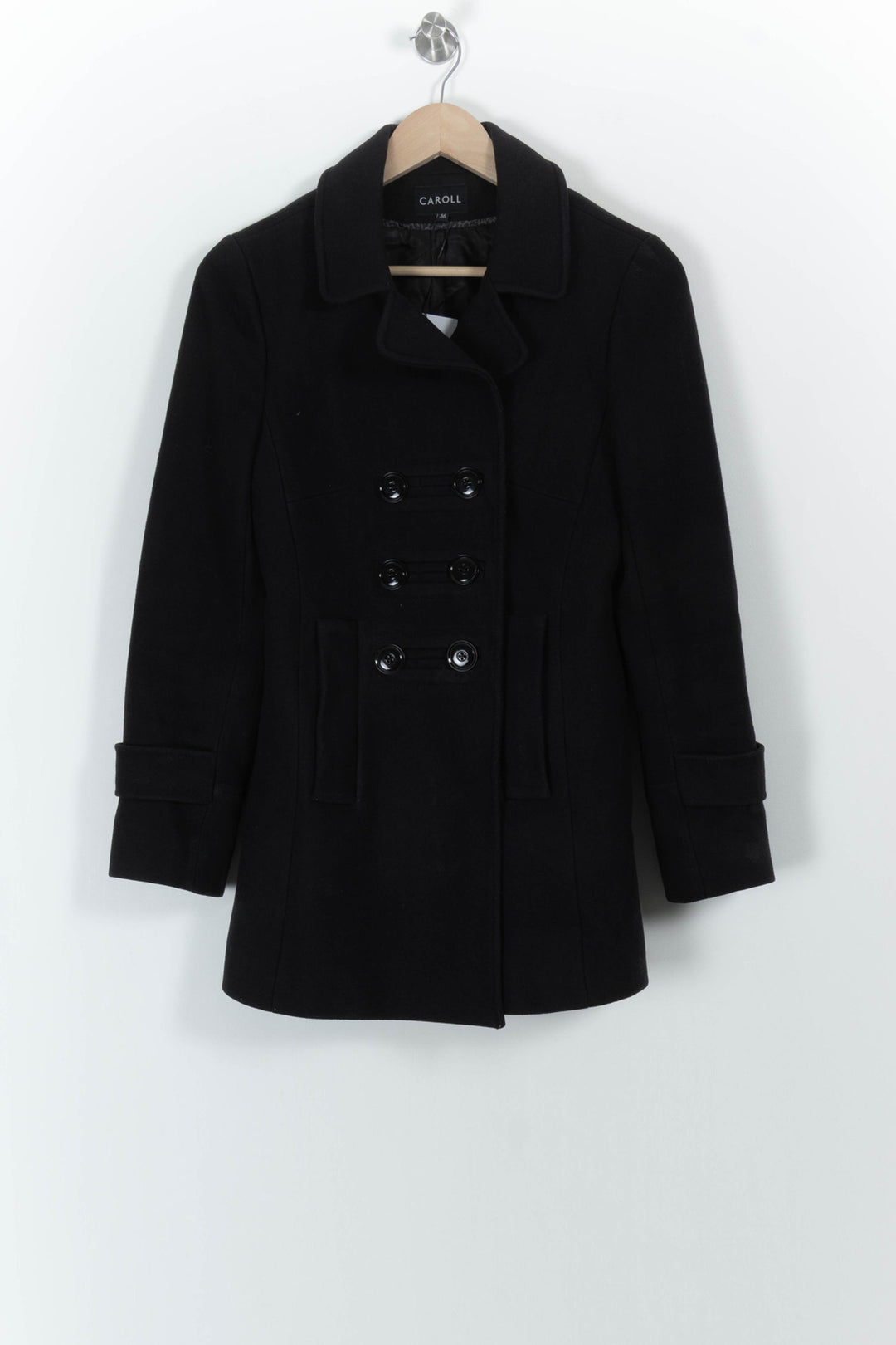 Caban Noir - Taille S/36 de la marque Caroll | PARAD57014 - Vendu par Paradigme - Image 2