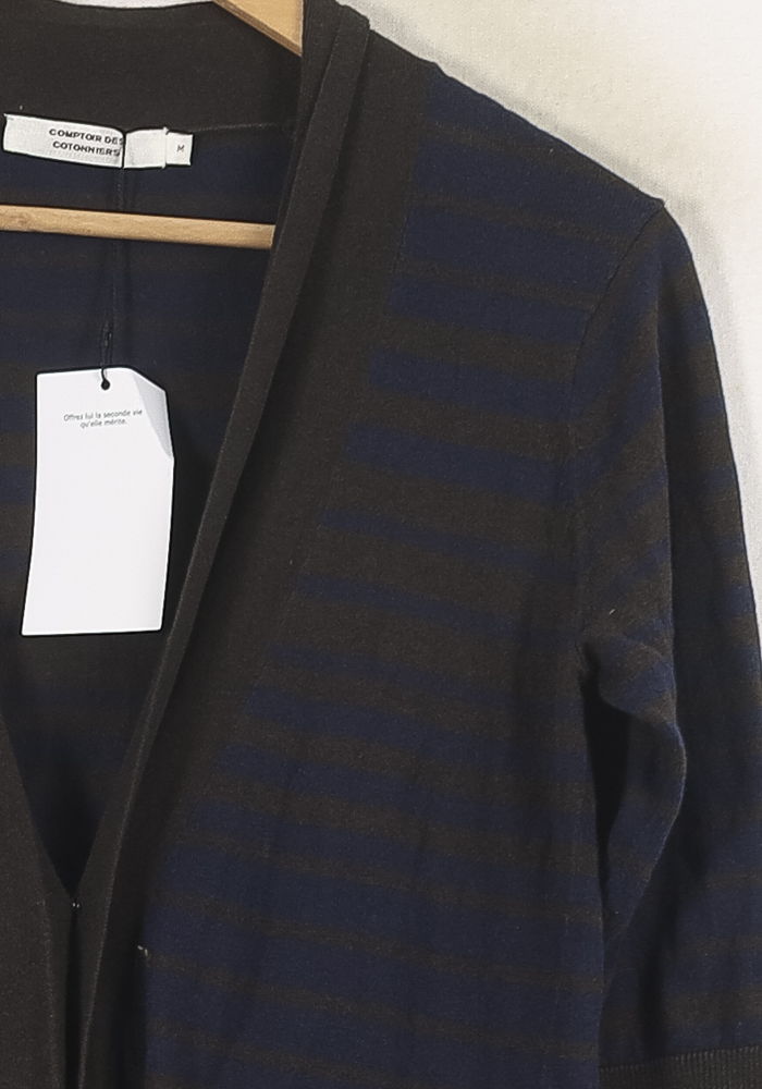 Cardigan Bleu et Marron - Taille M/38 de la marque Comptoir des Cotonniers | PARAD57028 - Vendu par Paradigme - Image 3