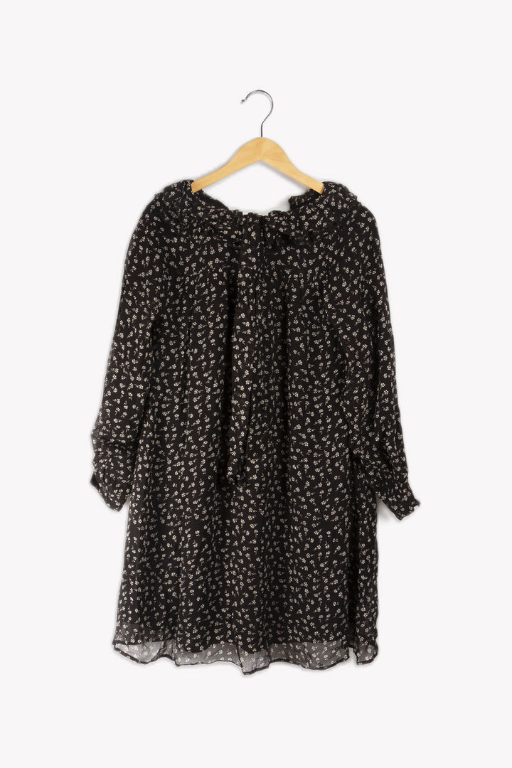 Robe Noire À Motifs - S