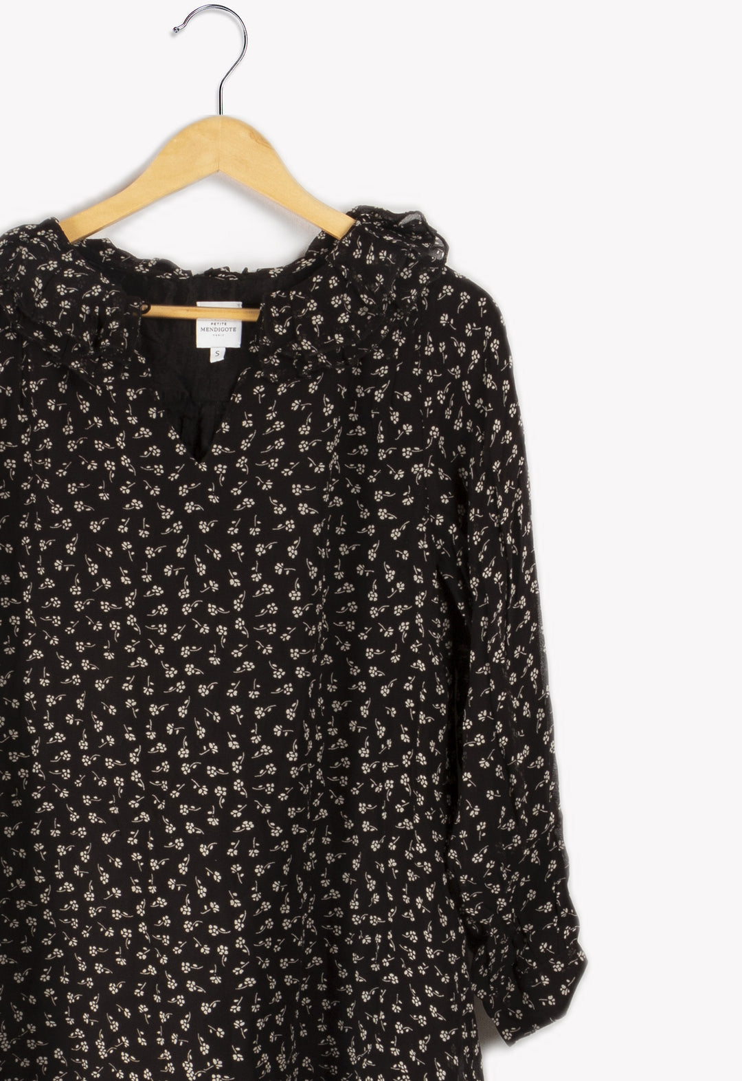 Robe Noire À Motifs - S