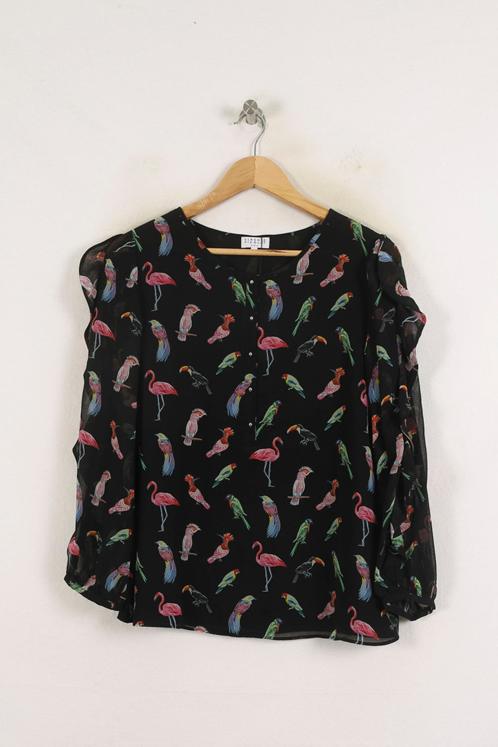 Blouse Noire - Taille L/40 de la marque Claudie Pierlot | PARAD57040 - Vendu par Paradigme - Image 2
