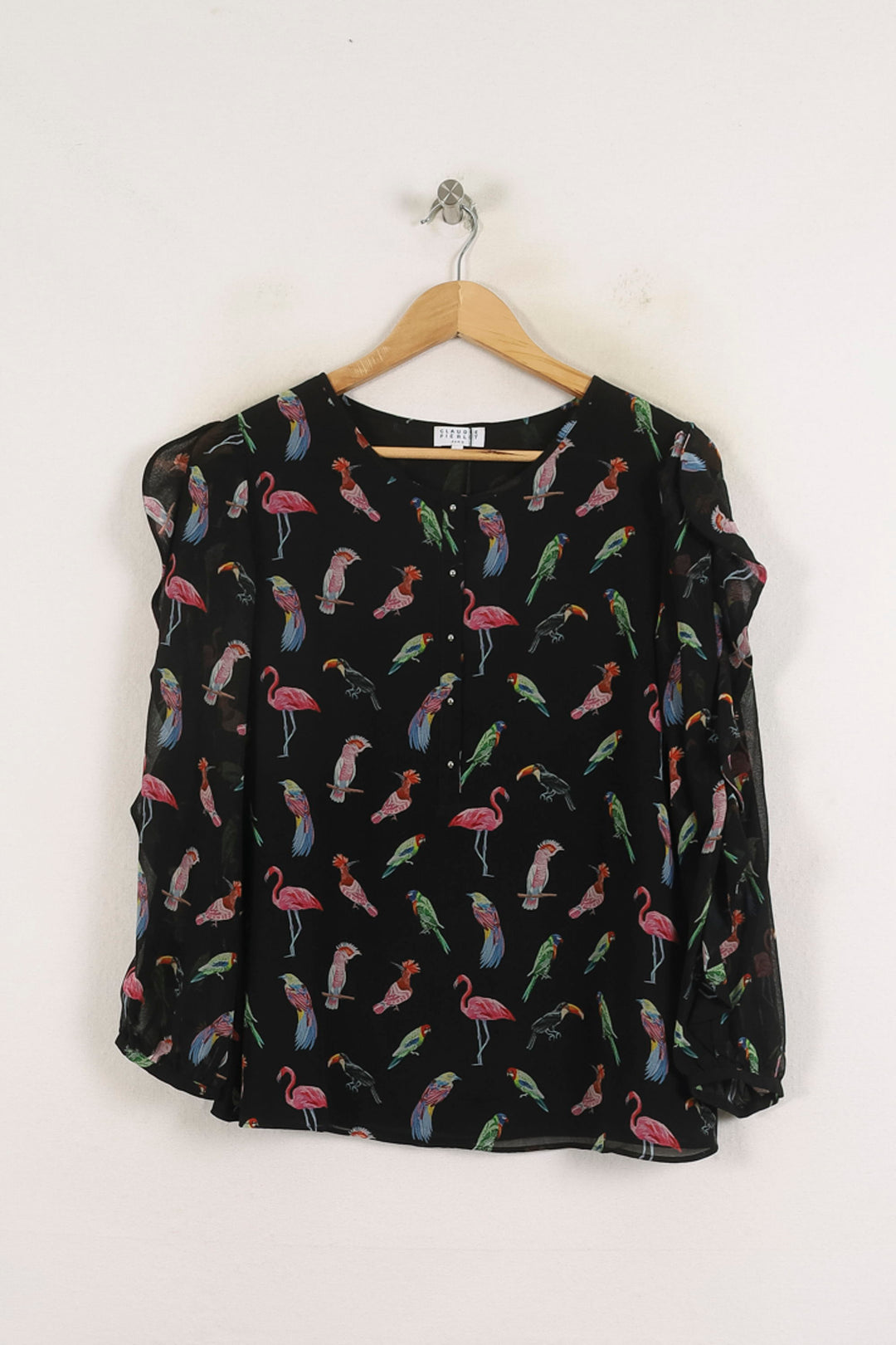 Blouse Noire - Taille L/40 de la marque Claudie Pierlot | PARAD57040 - Vendu par Paradigme - Image 2