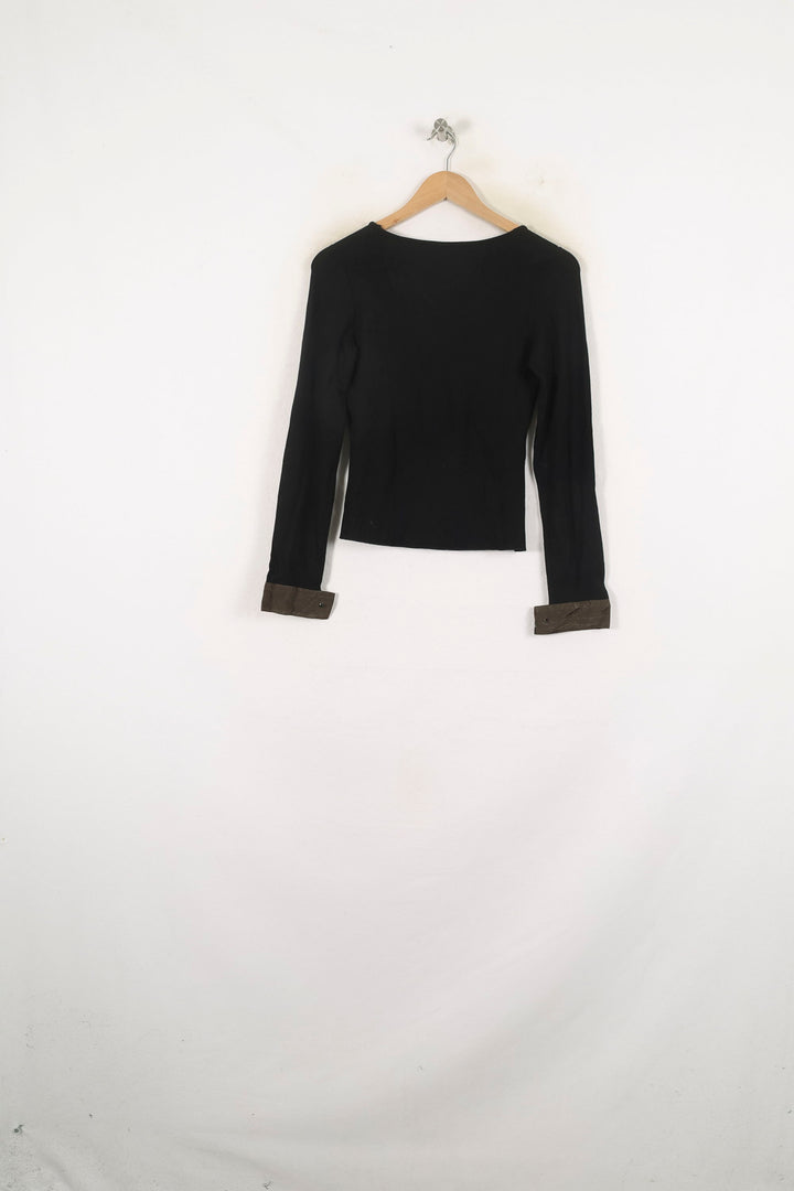 Pull Noir et Marron - Taille XS/34 de la marque ZAPA | PARAD57061 - Vendu par Paradigme - Image 4