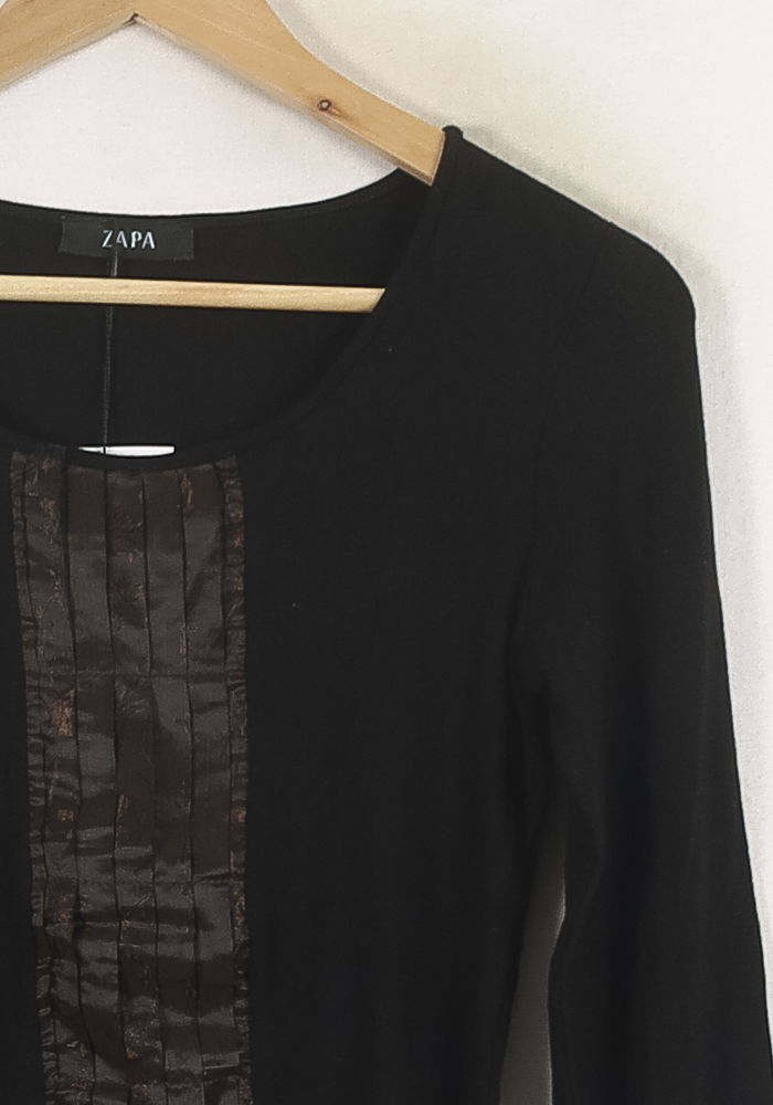 Pull Noir et Marron - Taille XS/34 de la marque ZAPA | PARAD57061 - Vendu par Paradigme - Image 3