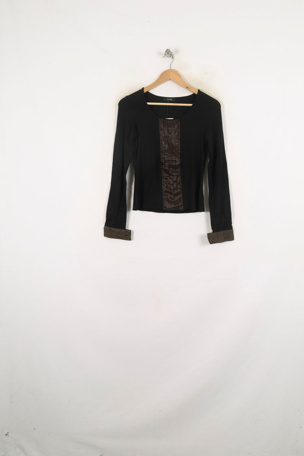 Pull Noir et Marron - Taille XS/34 de la marque ZAPA | PARAD57061 - Vendu par Paradigme - Image 2