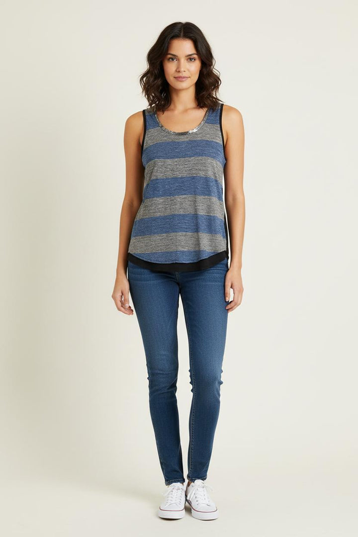 Débardeur Bleu et Gris - Taille S/36 de la marque Claudie Pierlot | PARAD57094 - Vendu par Paradigme - Image 1