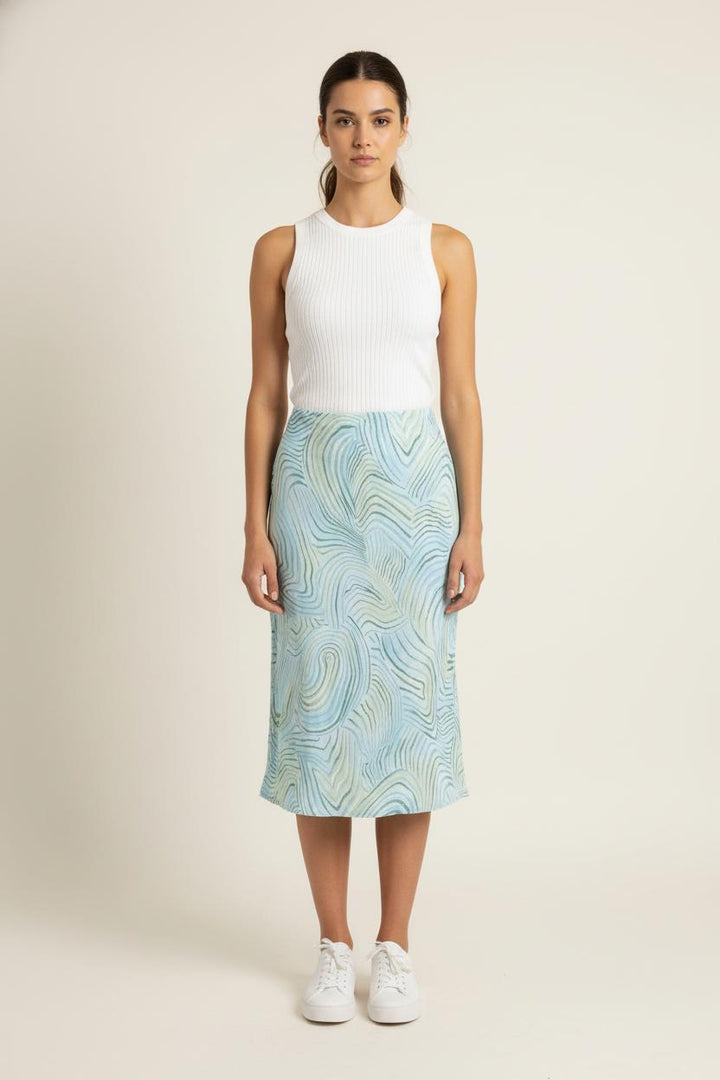 Jupe Midi Bleue - Taille XL/42 de la marque Caroll | PARAD57100 - Vendu par Paradigme - Image 1