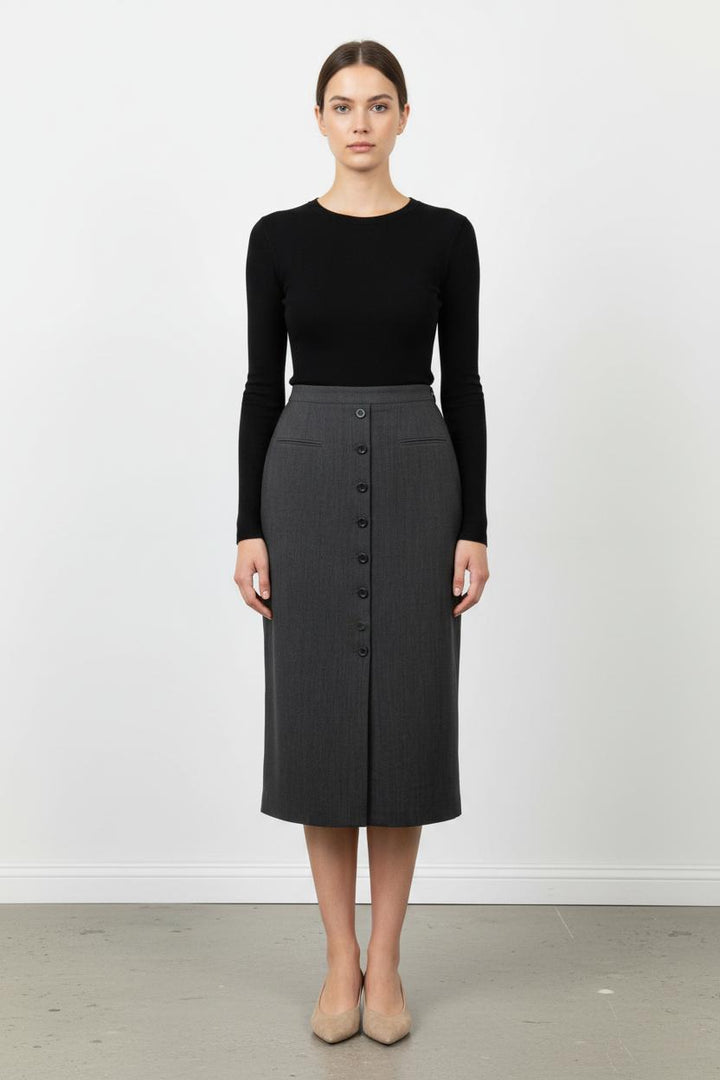 Jupe Longue Grise - Taille XXL/44 de la marque Maison 123 | PARAD57110 - Vendu par Paradigme - Image 1