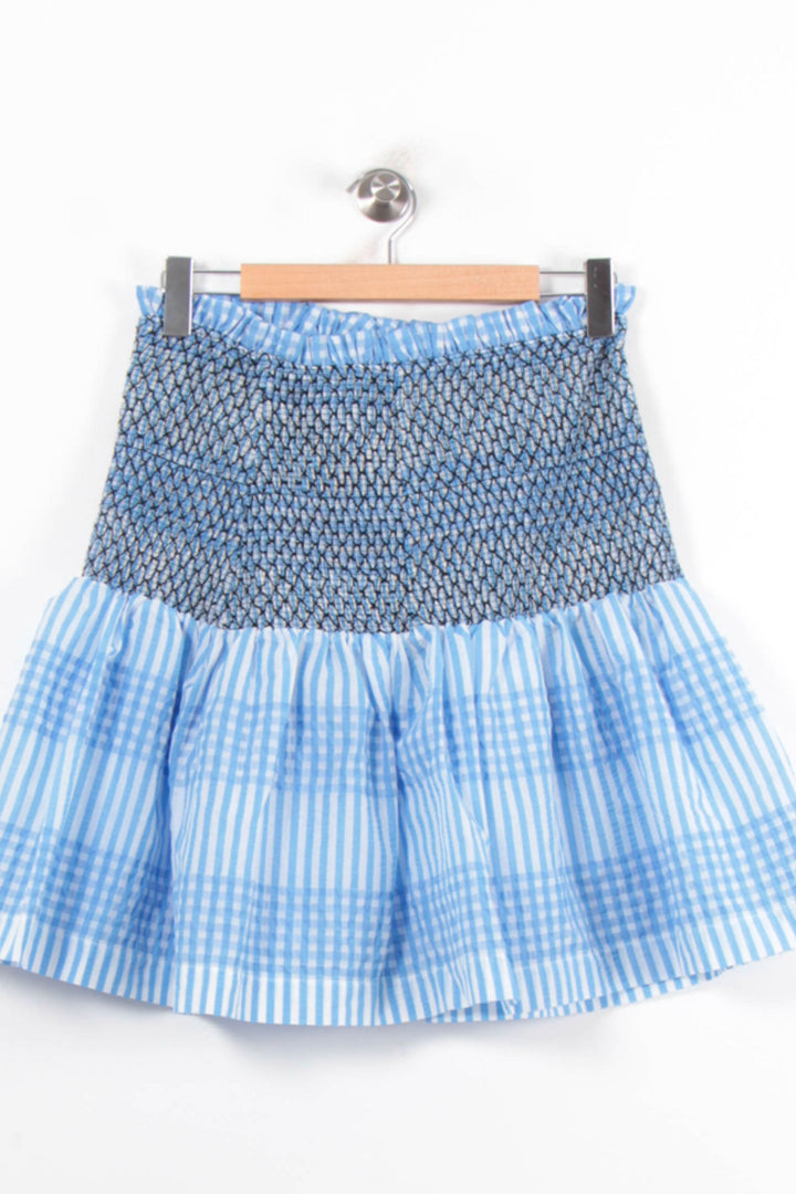Jupe Courte Bleue et Noire - Taille L/40 de la marque Ganni | PARAD57125 - Vendu par Paradigme - Image 4