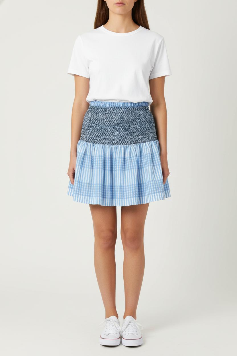Jupe Courte Bleue et Noire - Taille L/40 de la marque Ganni | PARAD57125 - Vendu par Paradigme - Image 1