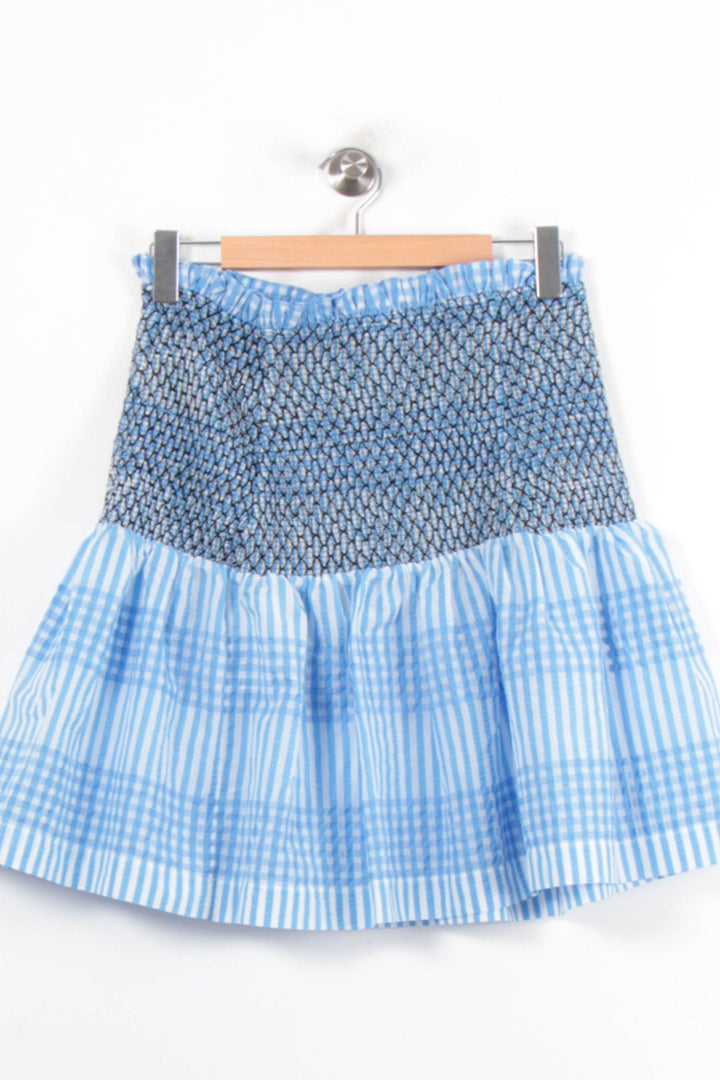 Jupe Courte Bleue et Noire - Taille L/40 de la marque Ganni | PARAD57125 - Vendu par Paradigme - Image 2