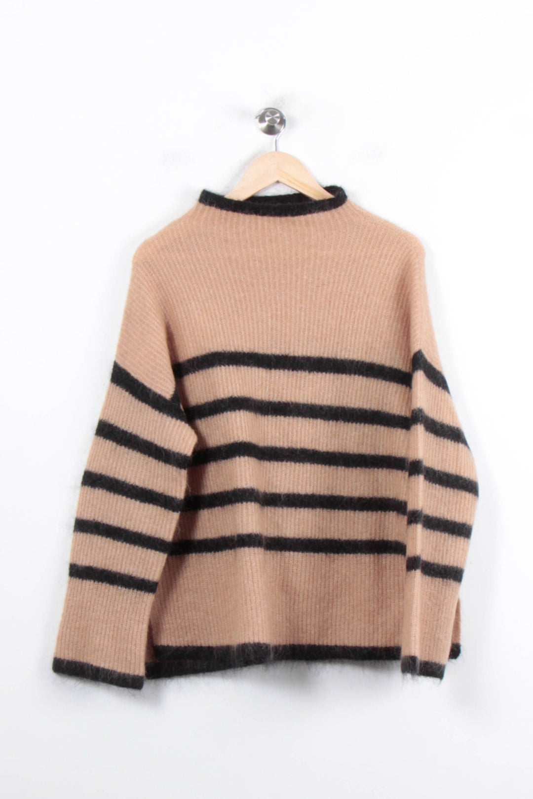 Pull Rayé Beige et Noir - Taille L/40 de la marque Notshy Cashmere | PARAD57144 - Vendu par Paradigme - Image 2