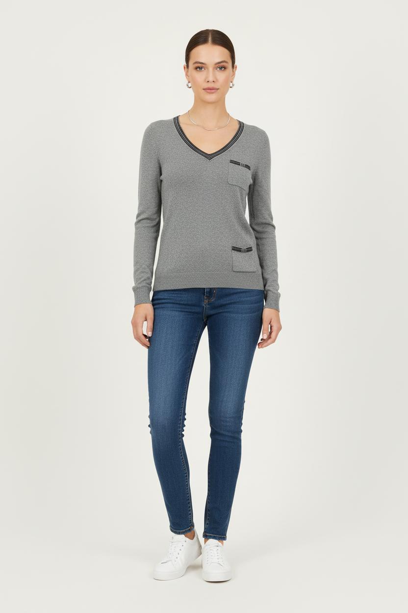Pull Gris - Taille S/36 de la marque Caroll | PARAD57147 - Vendu par Paradigme - Image 1