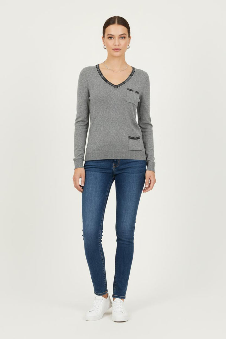 Pull Gris - Taille S/36 de la marque Caroll | PARAD57147 - Vendu par Paradigme - Image 1