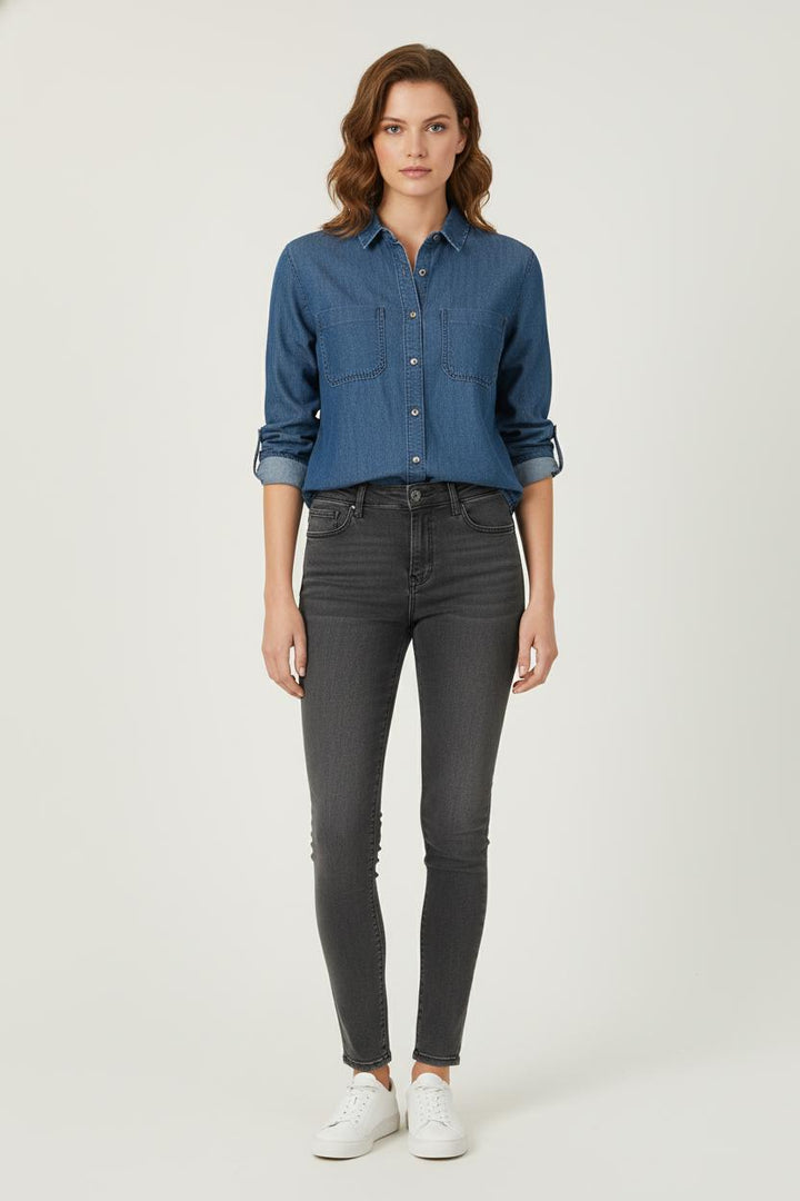 Chemise en Jean Bleue - Taille XS/34 de la marque One Step | PARAD57148 - Vendu par Paradigme - Image 1