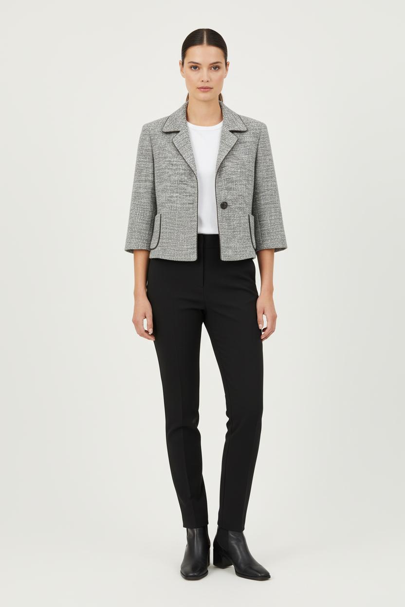 Veste Courte Grise - Taille M/38 de la marque Max Mara | PARAD57189 - Vendu par Paradigme - Image 1