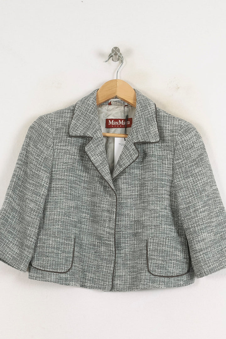 Veste Courte Grise - Taille M/38 de la marque Max Mara | PARAD57189 - Vendu par Paradigme - Image 2