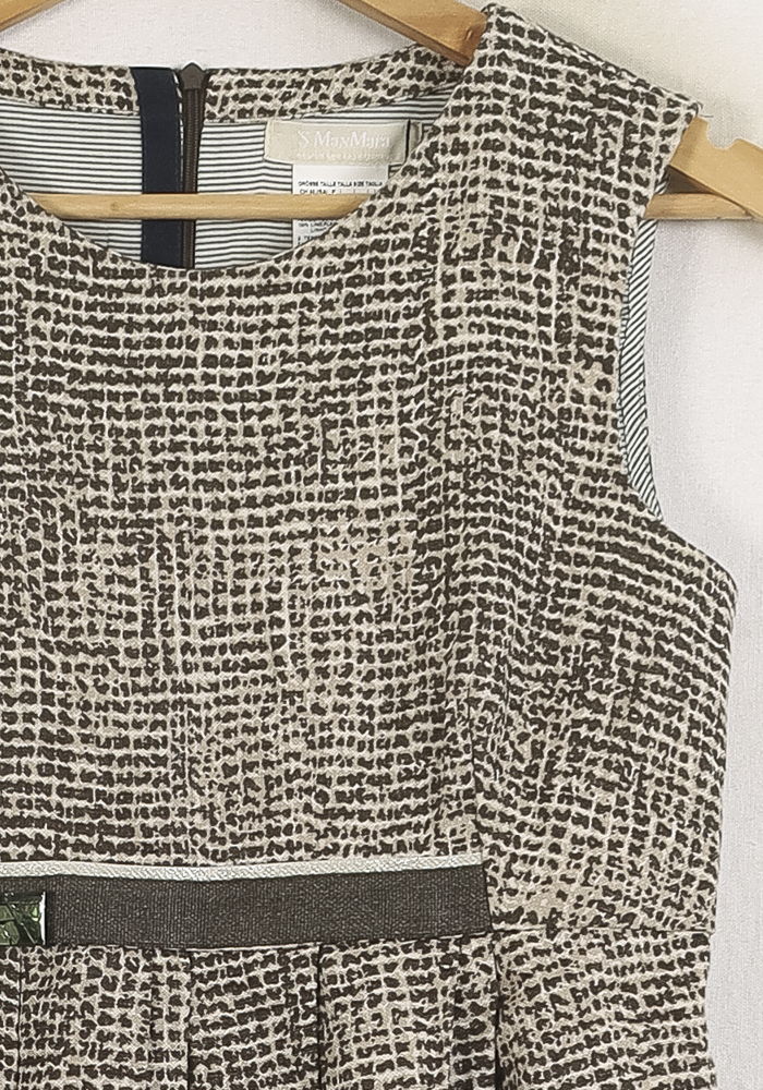 Robe Sans Manches Marron et Beige - Taille M/38 de la marque Max Mara | PARAD57190 - Vendu par Paradigme - Image 3