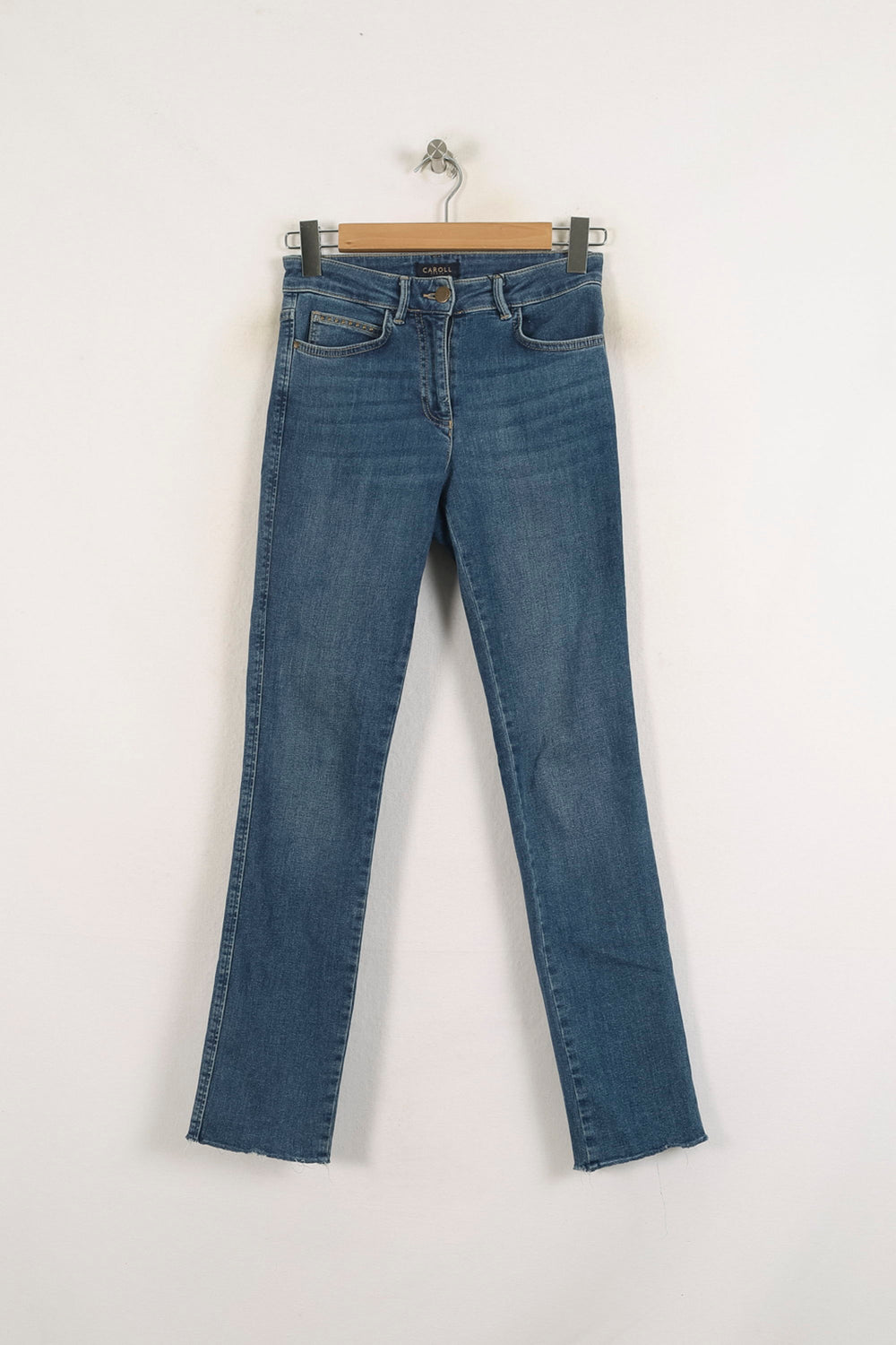 Jean Droit Bleu - Taille XS/34 de la marque Caroll | PARAD57198 - Vendu par Paradigme - Image 2