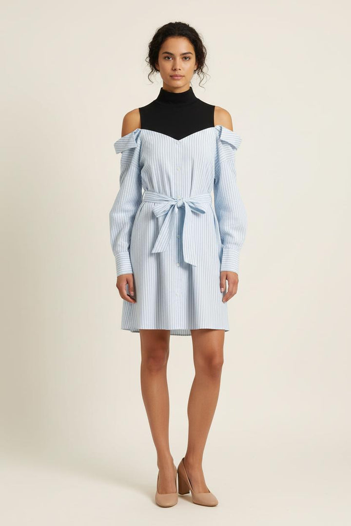 Robe Courte Bleue et Noire - Taille S/36 de la marque Maje | PARAD57204 - Vendu par Paradigme - Image 1