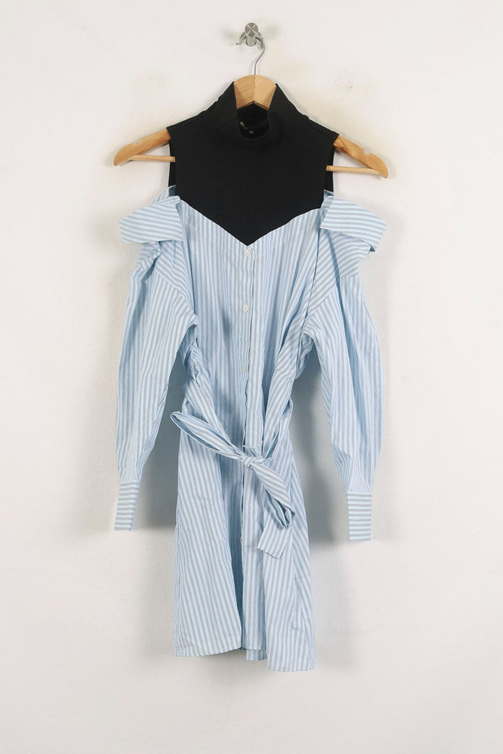Robe Courte Bleue et Noire - Taille S/36 de la marque Maje | PARAD57204 - Vendu par Paradigme - Image 2