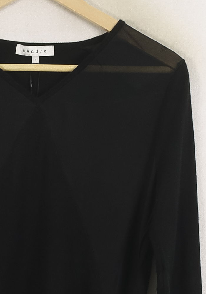 Pull Noir - Taille S/36 de la marque Sandro | PARAD57214 - Vendu par Paradigme - Image 3