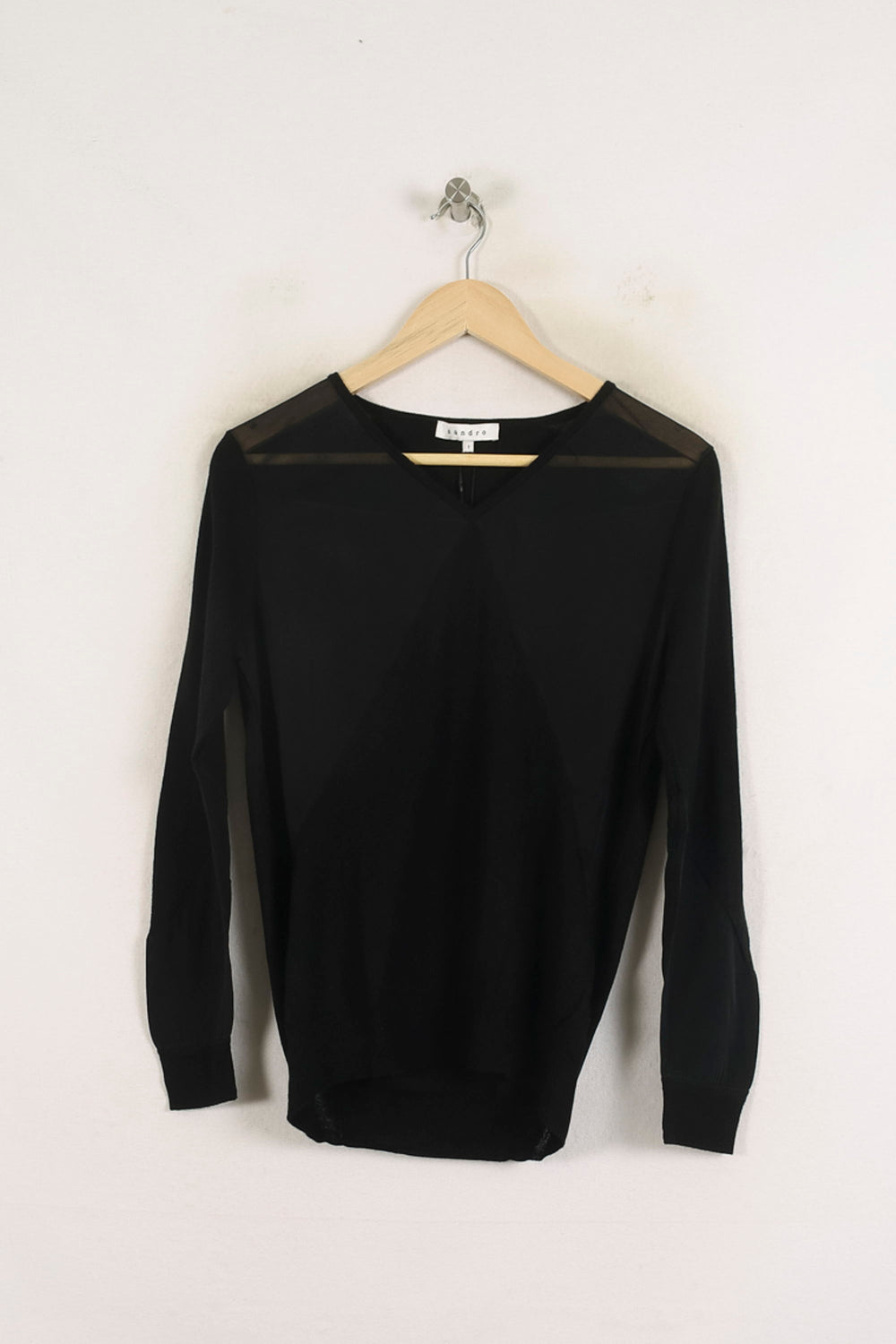 Pull Noir - Taille S/36 de la marque Sandro | PARAD57214 - Vendu par Paradigme - Image 2