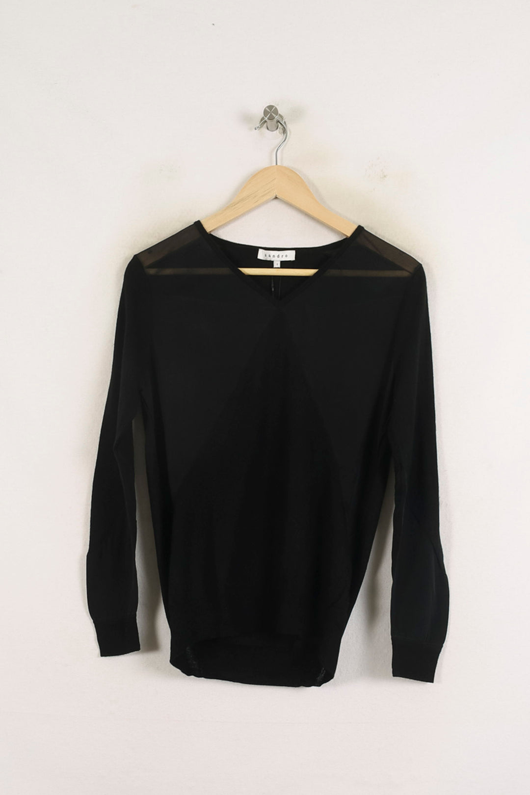 Pull Noir - Taille S/36 de la marque Sandro | PARAD57214 - Vendu par Paradigme - Image 2