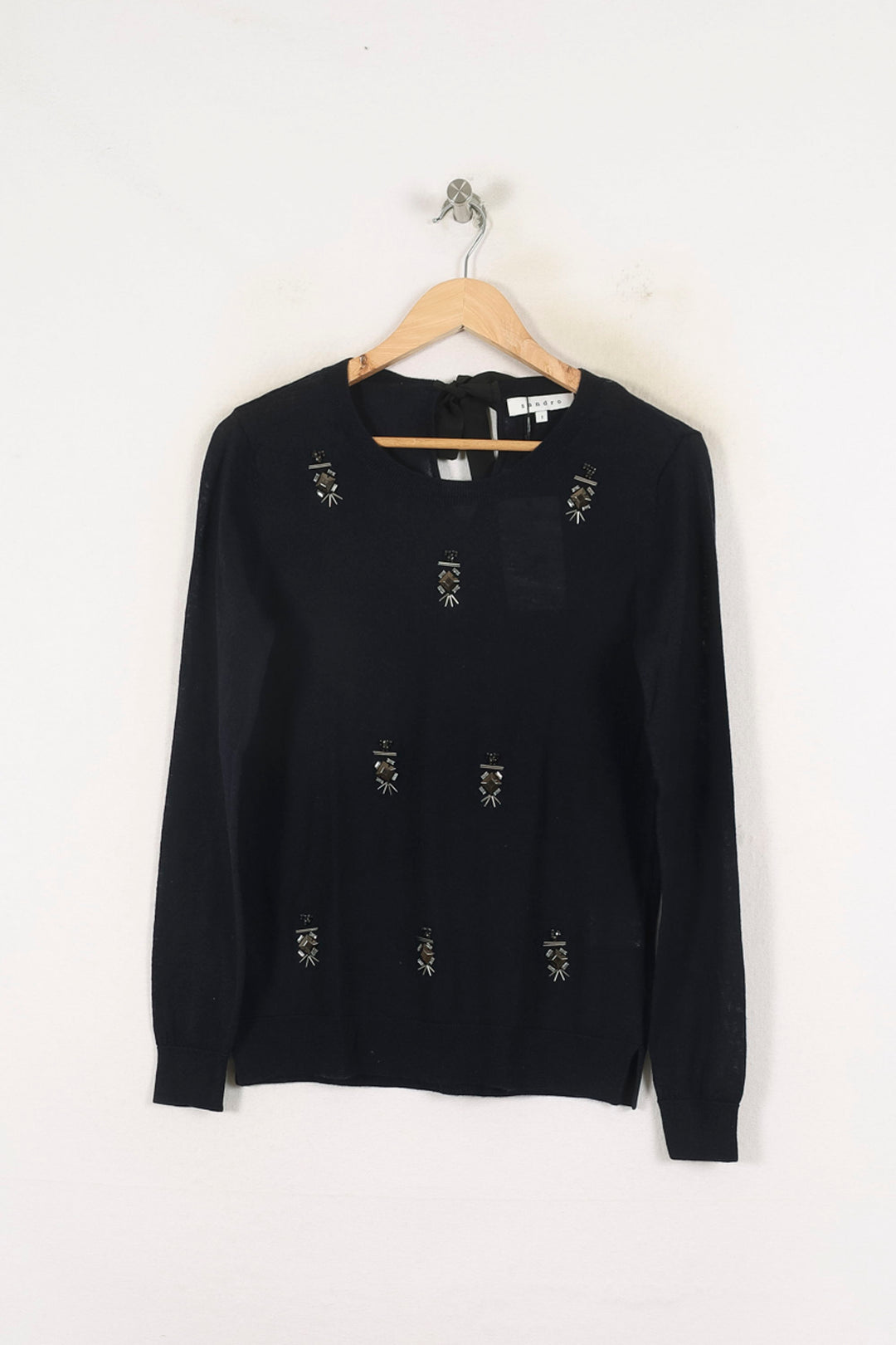 Pull Noir - Taille S/36 de la marque Sandro | PARAD57216 - Vendu par Paradigme - Image 2