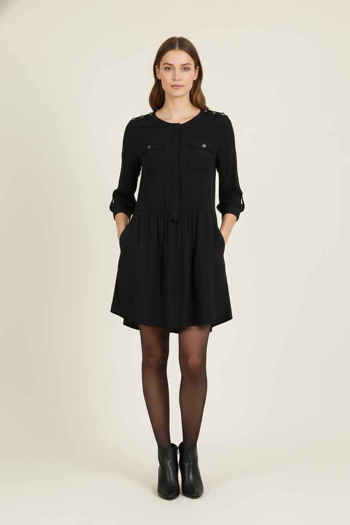 Robe Chemise Noire - Taille S/36 de la marque Sandro | PARAD57224 - Vendu par Paradigme - Image 1