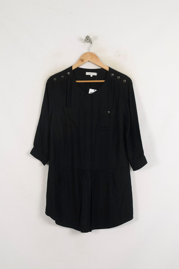 Robe Chemise Noire - Taille S/36 de la marque Sandro | PARAD57224 - Vendu par Paradigme - Image 2