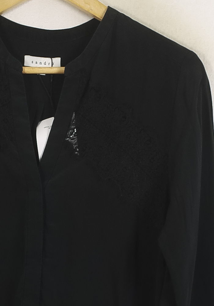 Blouse Noire - Taille S/36 de la marque Sandro | PARAD57226 - Vendu par Paradigme - Image 3
