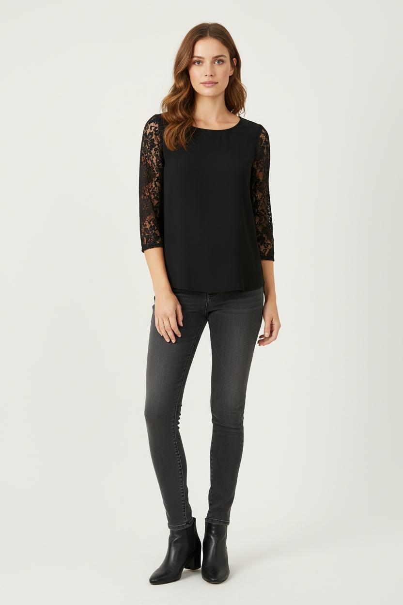 Blouse Noire - Taille S/36 de la marque Sandro | PARAD57227 - Vendu par Paradigme - Image 1