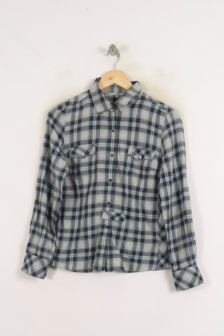 Chemise à Carreaux Bleue et Blanche - Taille L/40 de la marque Gerard Darel | PARAD57230 - Vendu par Paradigme - Image 2