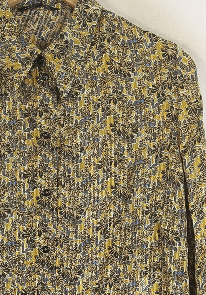 Chemise Fleurie Jaune et Noire - Taille L/40 de la marque Tara Jarmon | PARAD57235 - Vendu par Paradigme - Image 3